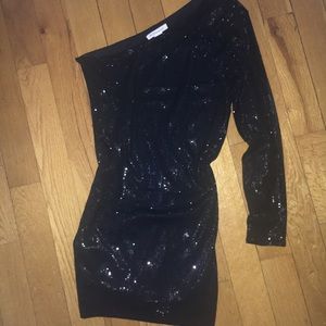 BCBG black sequin NYE dress